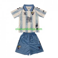 Camisola Málaga CF Criança Equipamento Primeiro 2023-2024 Manga Curta